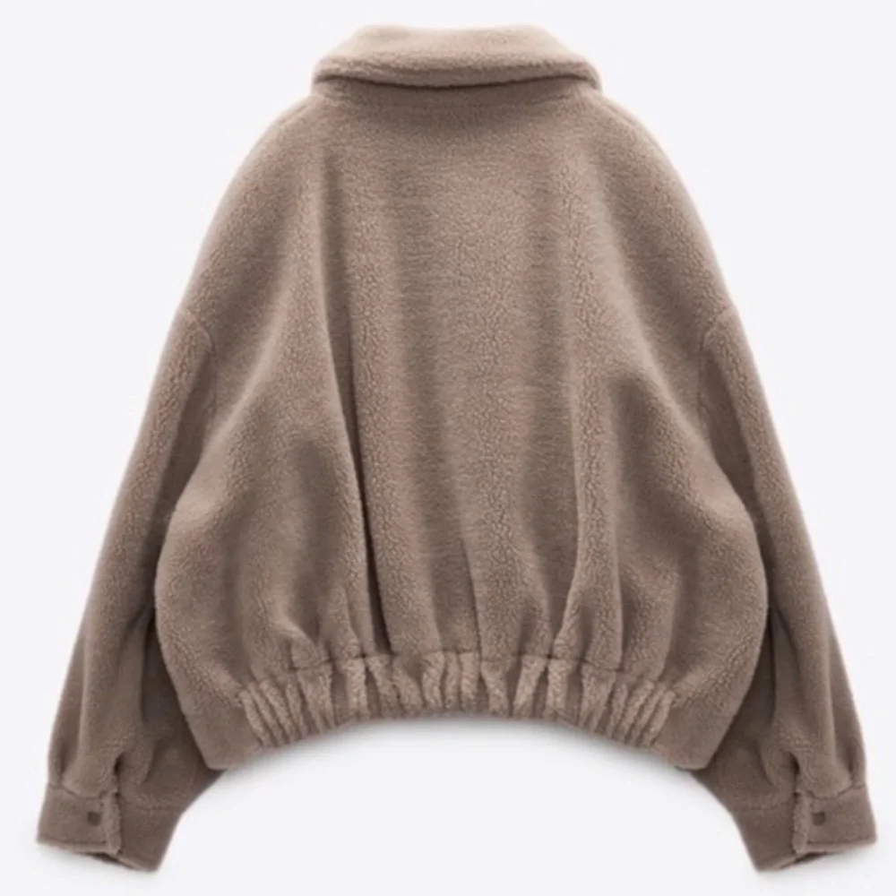 ZARA Balloon Puffed Bomber Jacket - shearling teddy fleece - Picture 5 of 6